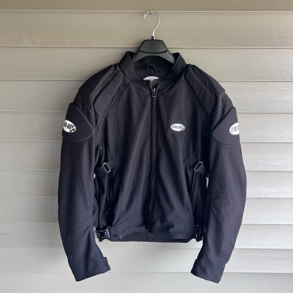 Zero-60 Mesh Motorcycle Jacket Mens XL Black Armored Padded Riding Biker Korea